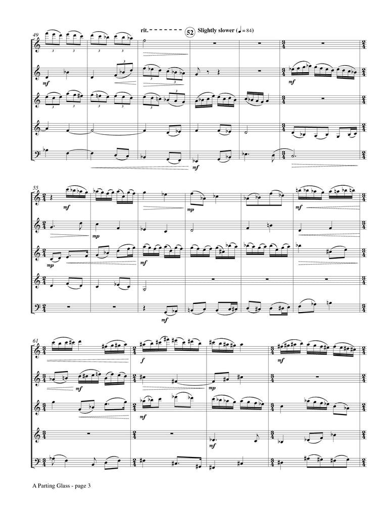Baxter - A Parting Glass for Wind Quintet
