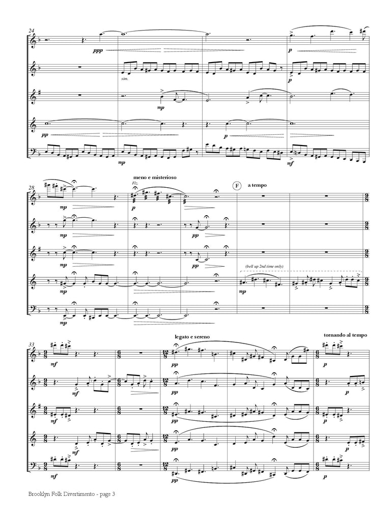 Pavan - Brooklyn Folk Divertimento for Wind Quintet