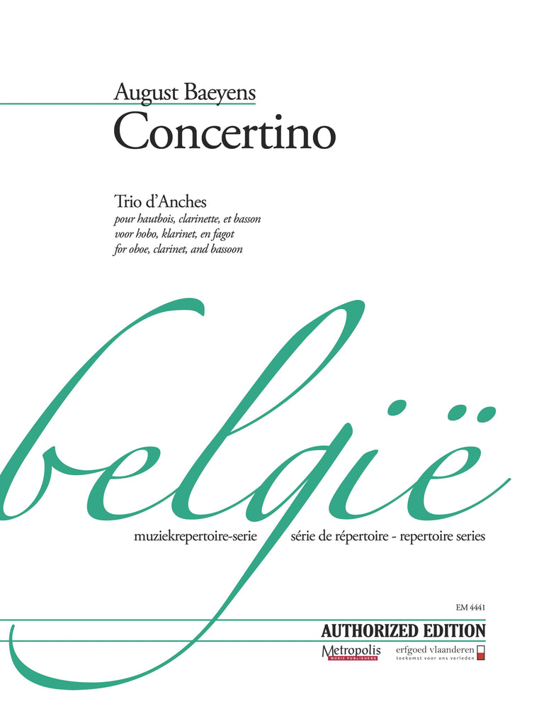 Baeyens - Concertino for Oboe, Clarinet, and Bassoon