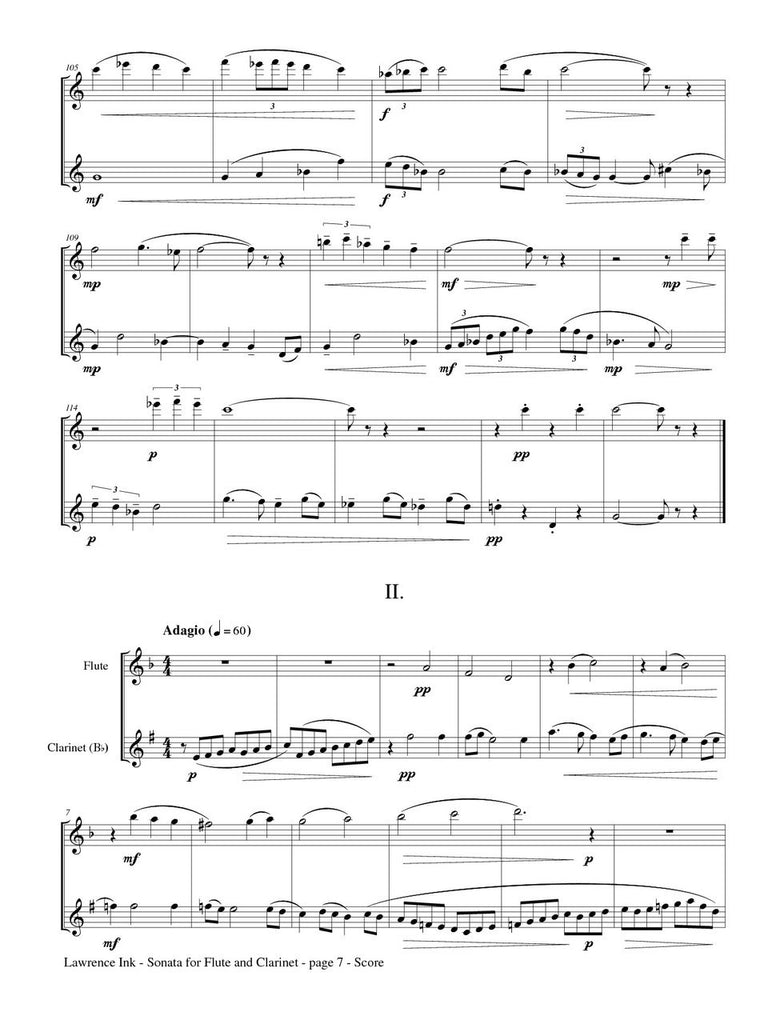 Ink - Sonata for Flute and Clarinet