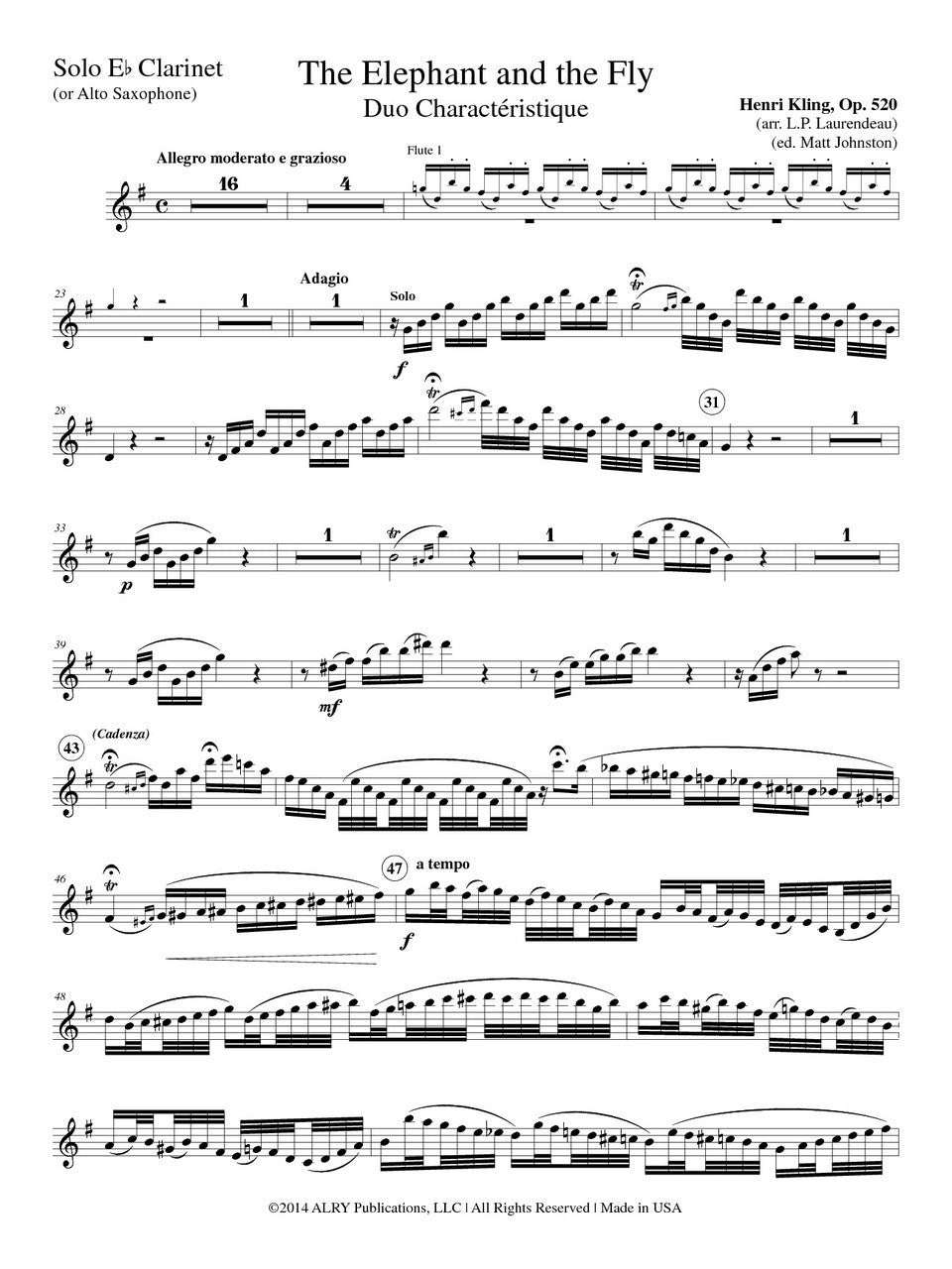 Kling (arr. Laurendeau/Johnston) - The Elephant and the Fly (Duet Version)
