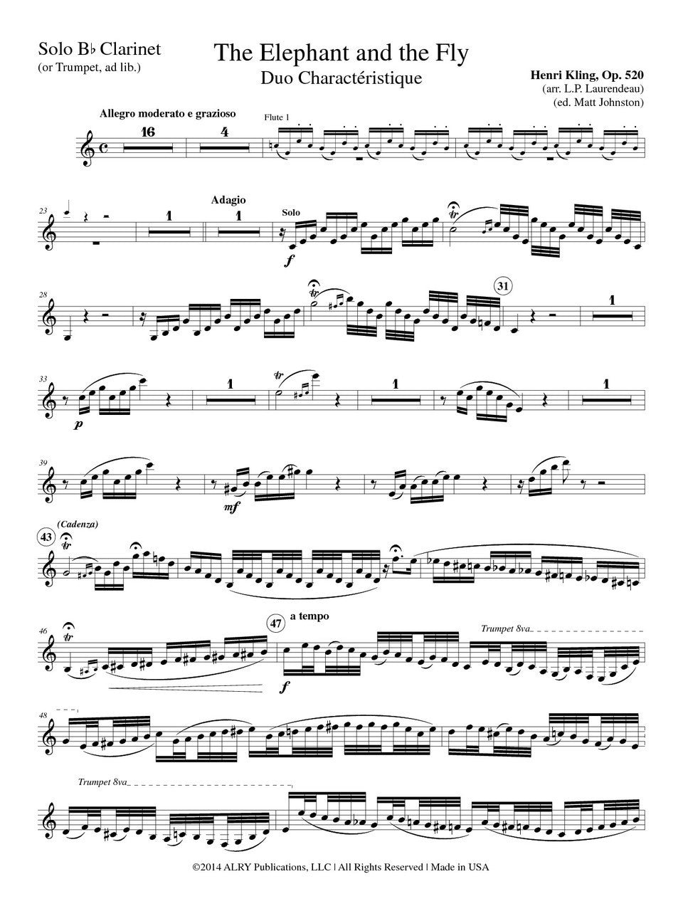 Kling (arr. Laurendeau/Johnston) - The Elephant and the Fly (Duet Version)