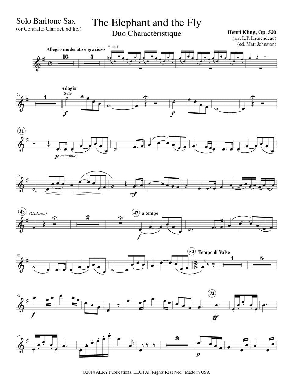 Kling (arr. Laurendeau/Johnston) - The Elephant and the Fly (Duet Version)