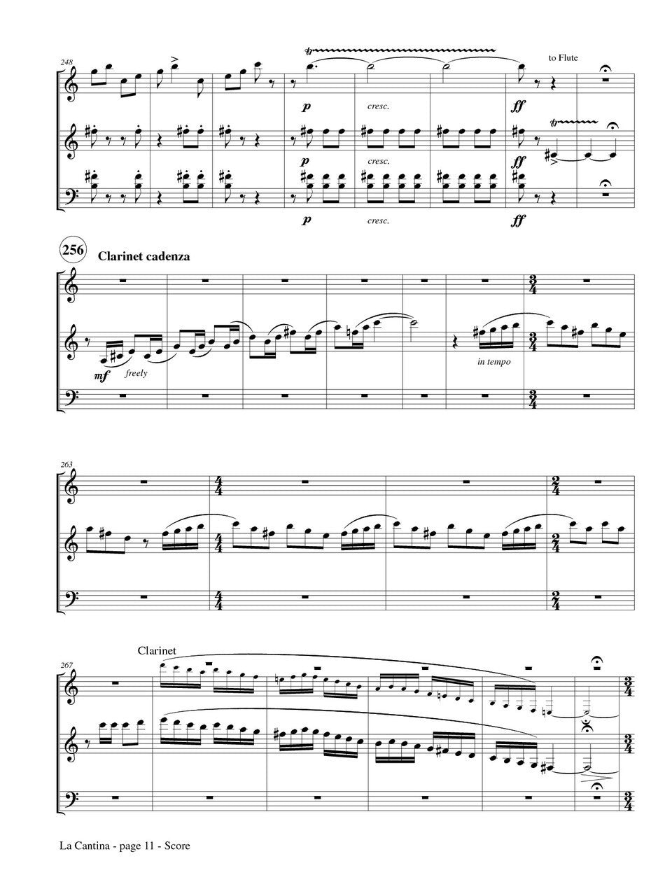 Draganski - La Cantina for Flute, Clarinet, and Cello