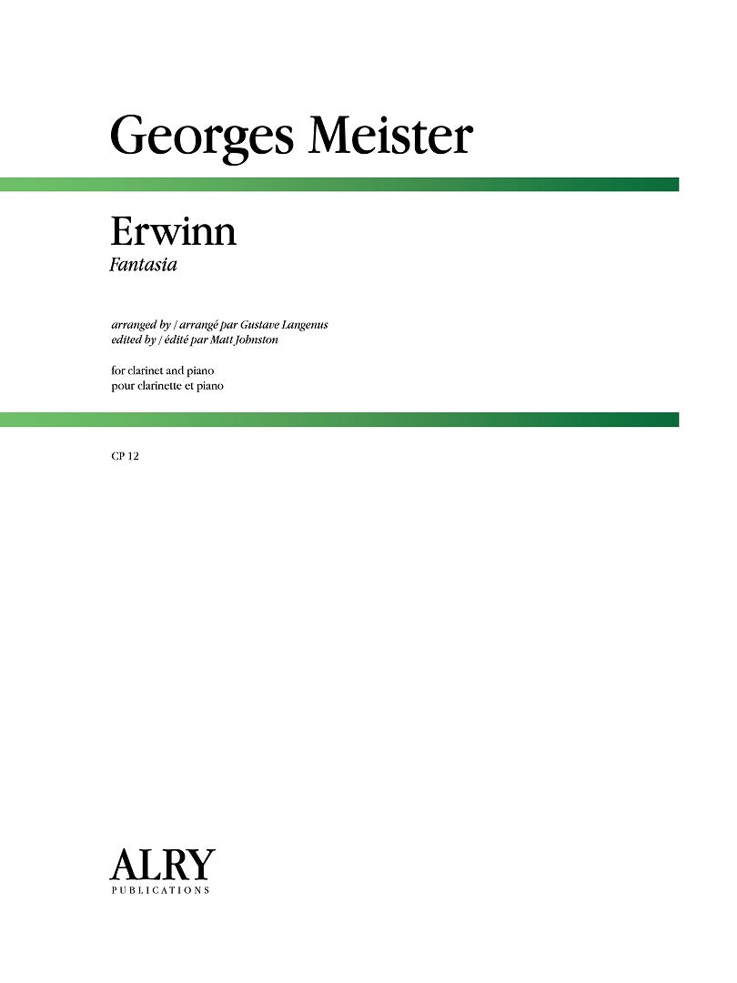 Meister - Erwinn Fantasia for Clarinet and Piano
