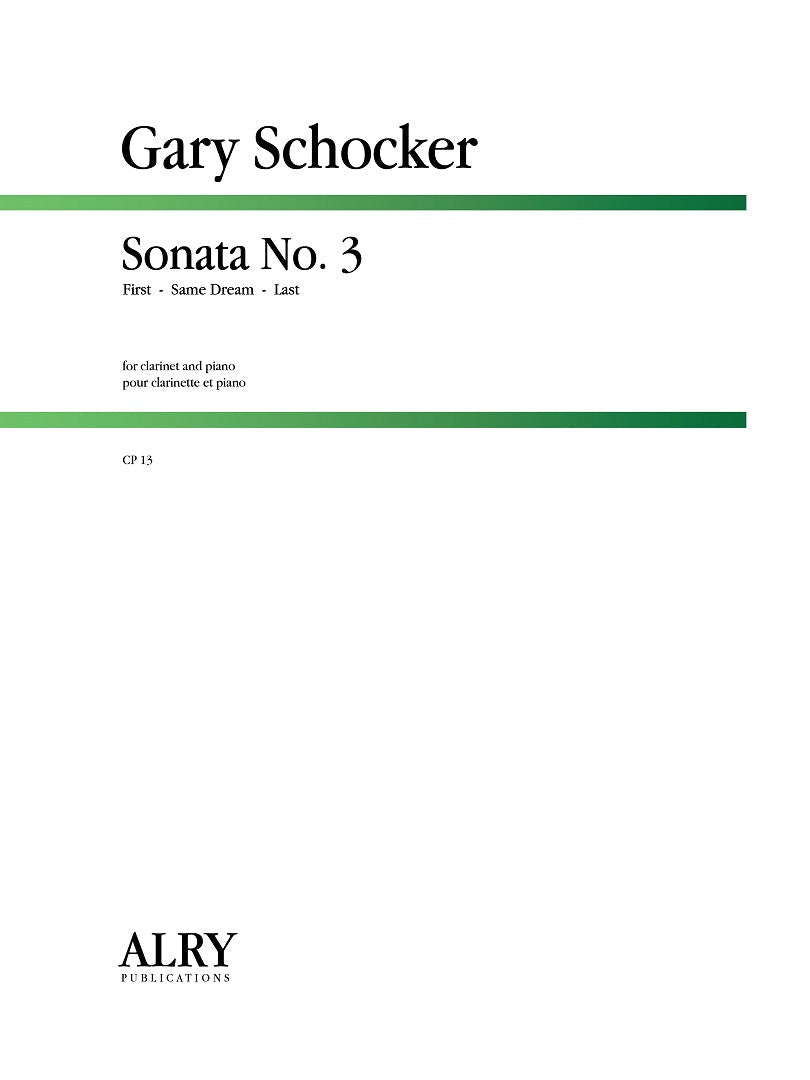 Schocker - Sonata No. 3 for Clarinet and Piano