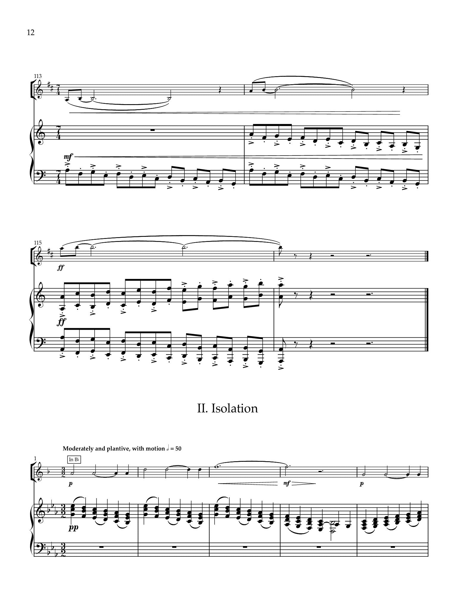 Bukin - Concerto for Clarinet and Piano - "Corona" (Piano Reduction)