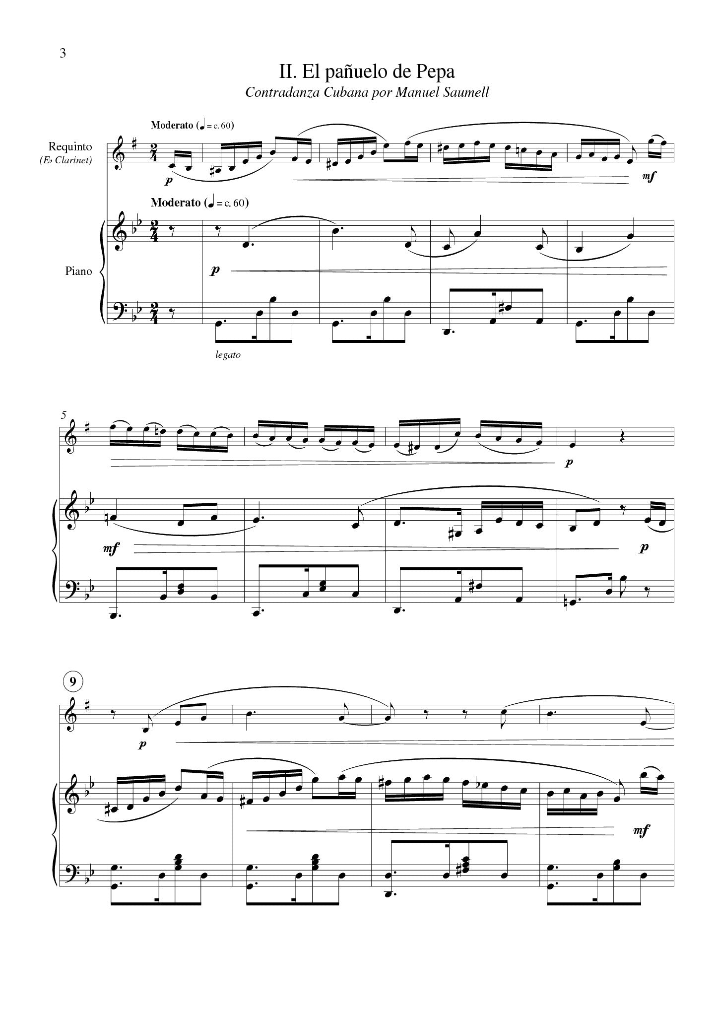 Carvajal-Gómez - Suite Caribeana for E-flat Clarinet and Piano
