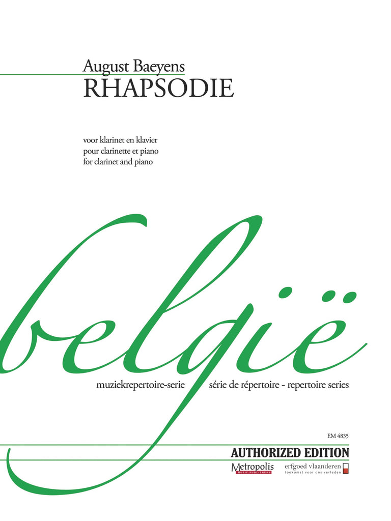 Baeyens - Rhapsodie for Clarinet and Piano