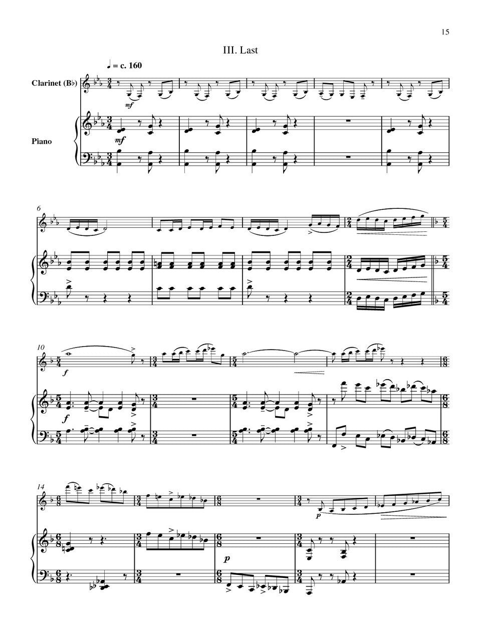 Schocker - Sonata No. 3 for Clarinet and Piano