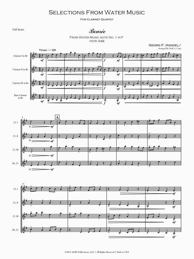 Handel (arr. Craig) - Selections from Water Music for Clarinet Quartet