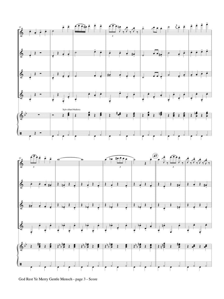 Pickett (arr. Johnston) - God Rest Ye Merry Gentle Mensch for Clarinet Quartet and Drumset