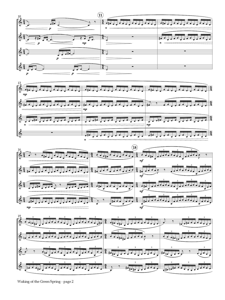 Rozman - Waking of the Green Spring for Clarinet Quartet