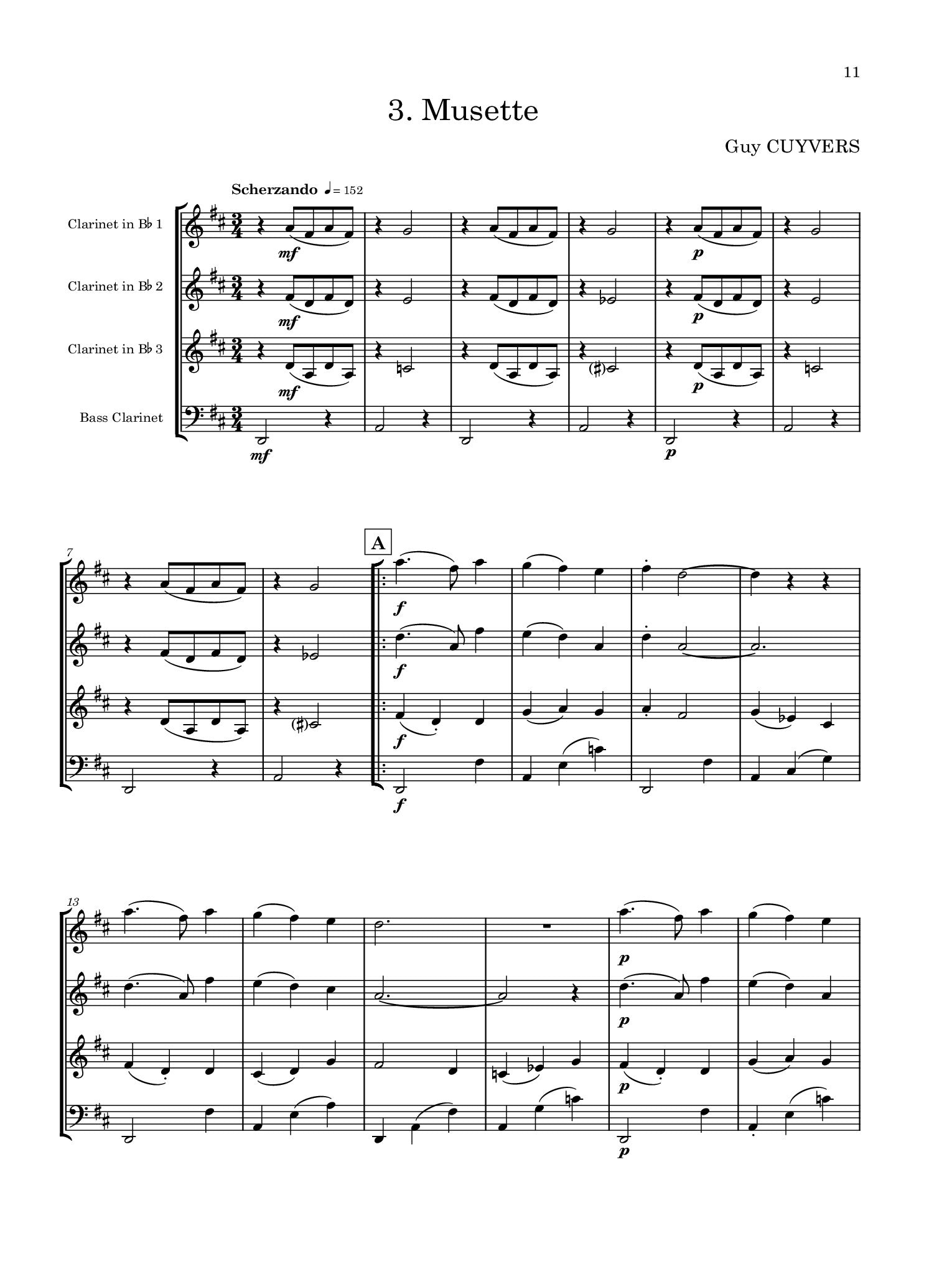 Cuyvers - 6 Dances for Clarinet Quartet