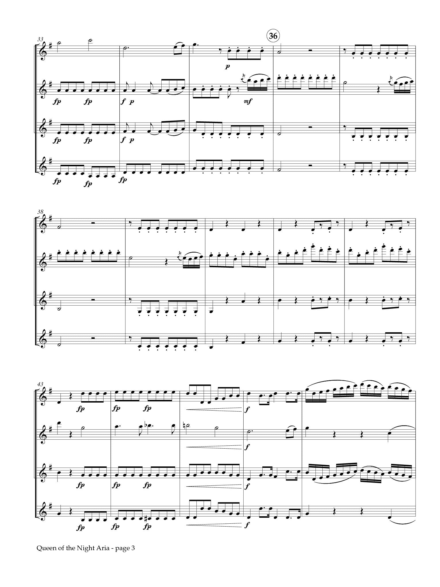Mozart (arr. Johnston) - Queen of the Night Aria for Clarinet Quartet