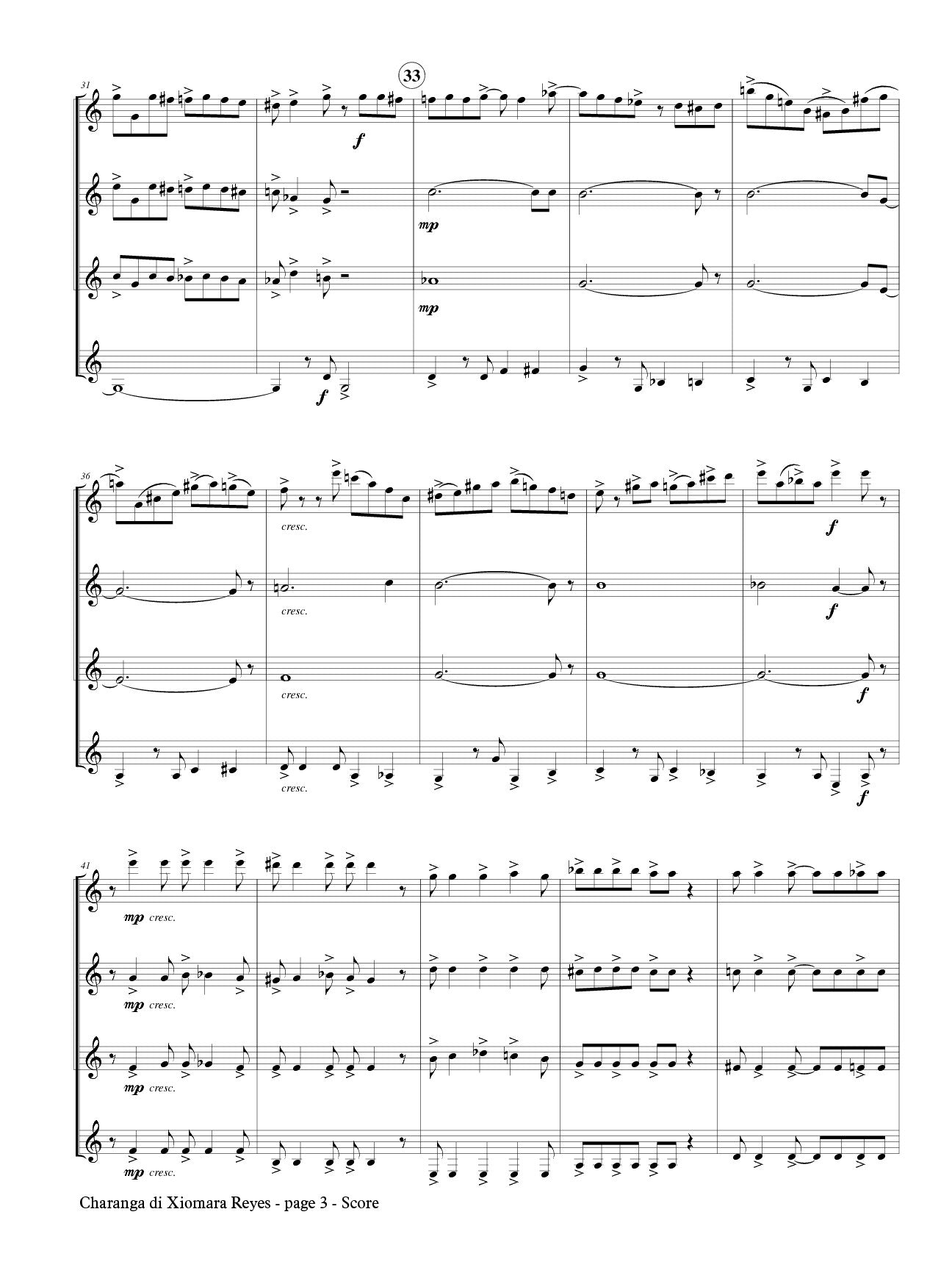 Hiketick - Latin Dances No. 1 (Charanga) for Clarinet Quartet