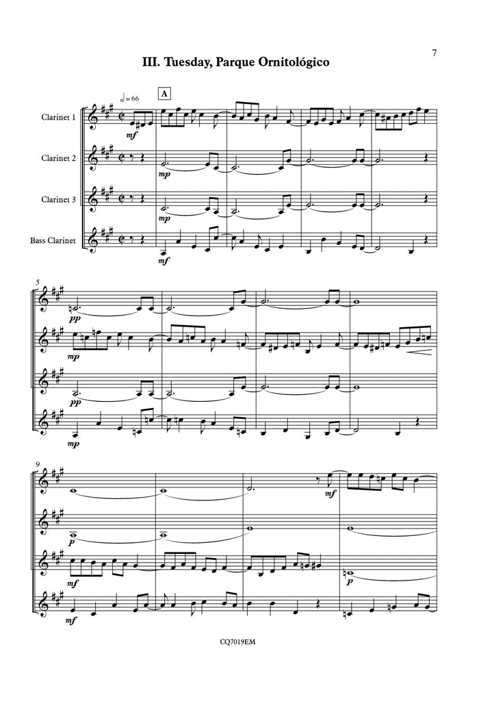 Curtis - A Week in Plasencia for Clarinet Quartet
