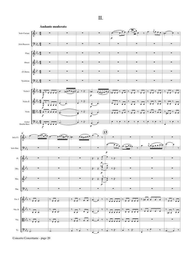 Danzi (ed. Johnston) - Concerto Concertante for Solo Clarinet, Bassoon and Chamber Orchestra