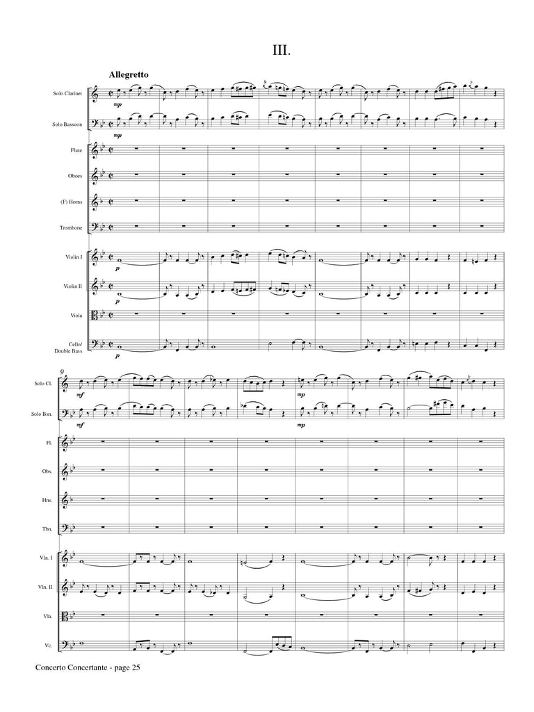 Danzi (ed. Johnston) - Concerto Concertante for Solo Clarinet, Bassoon and Chamber Orchestra