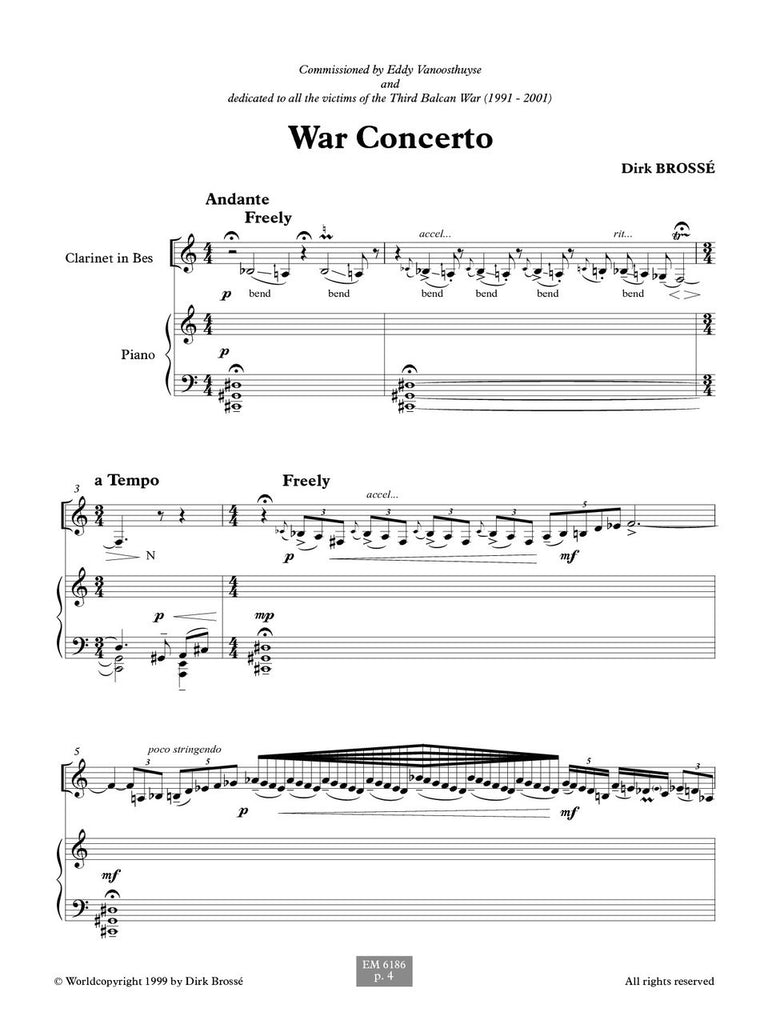 Brossé - War Concerto for Clarinet (Piano Reduction)