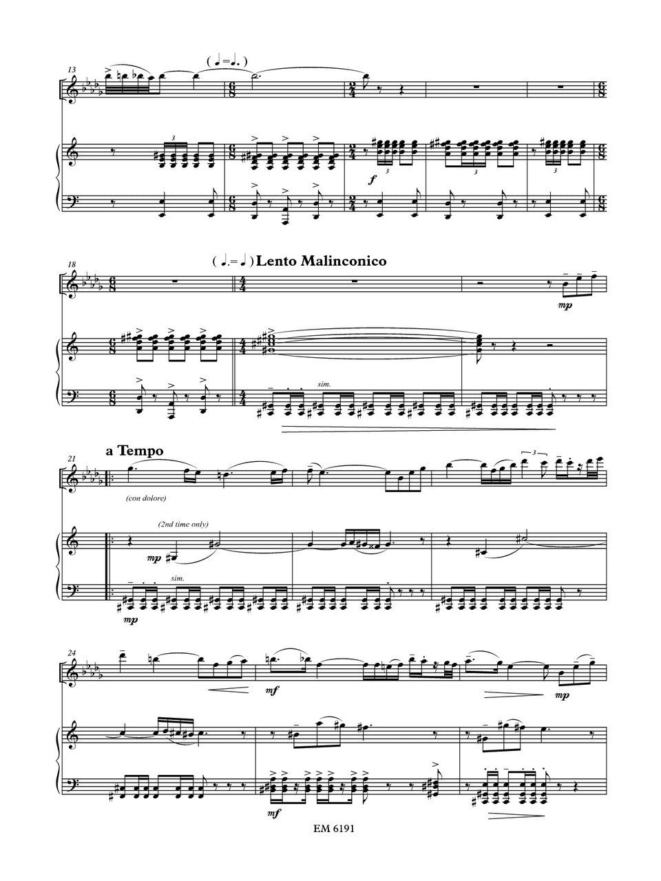 Brossé - La Soledad for Bass Clarinet and Piano