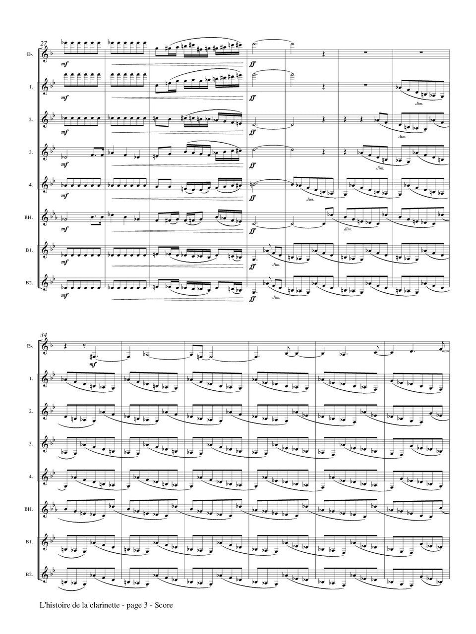 Müller - l'Histoire de la Clarinette for Clarinet Choir