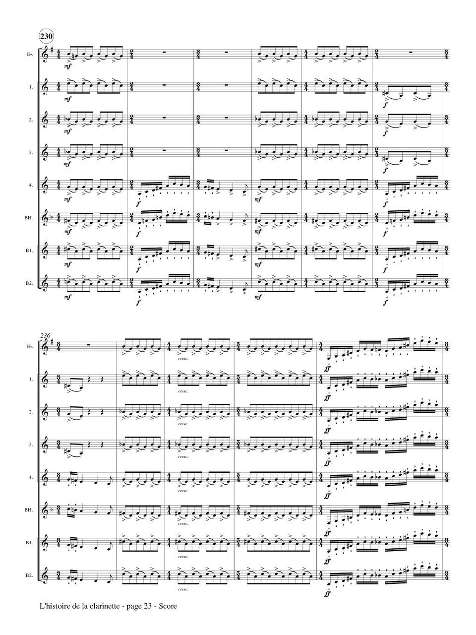 Müller - l'Histoire de la Clarinette for Clarinet Choir