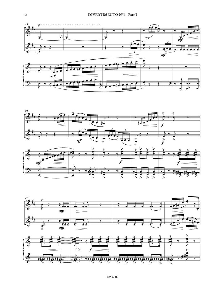 Camilleri - Divertimento 1 for Clarinet Duet and Piano