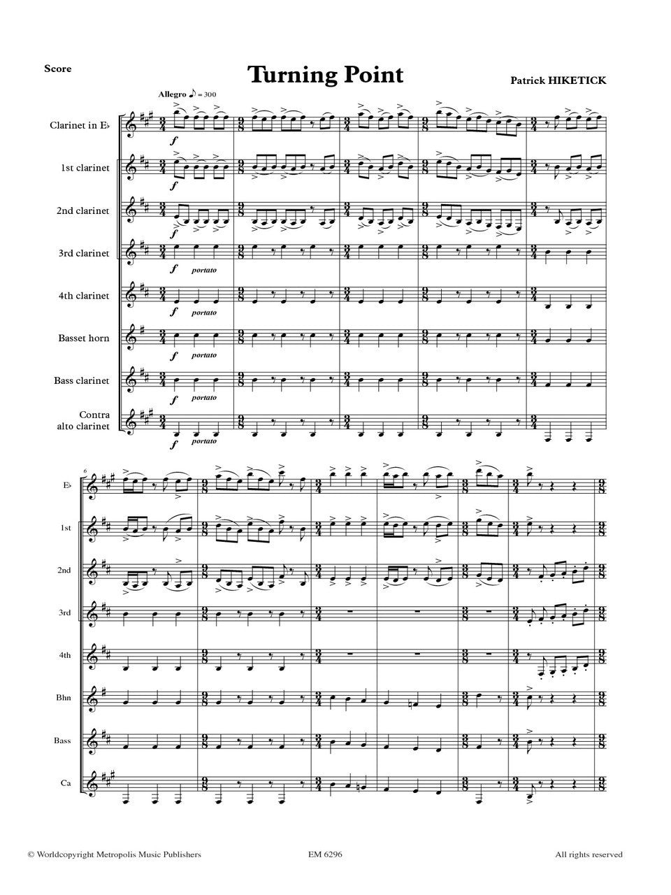 Hiketick - Turning Point for Clarinet Choir