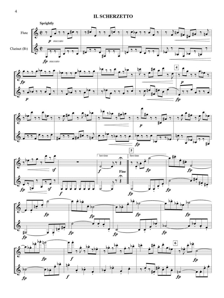 La Montaine - Canonic Variations for Flute and Clarinet, Opus 47