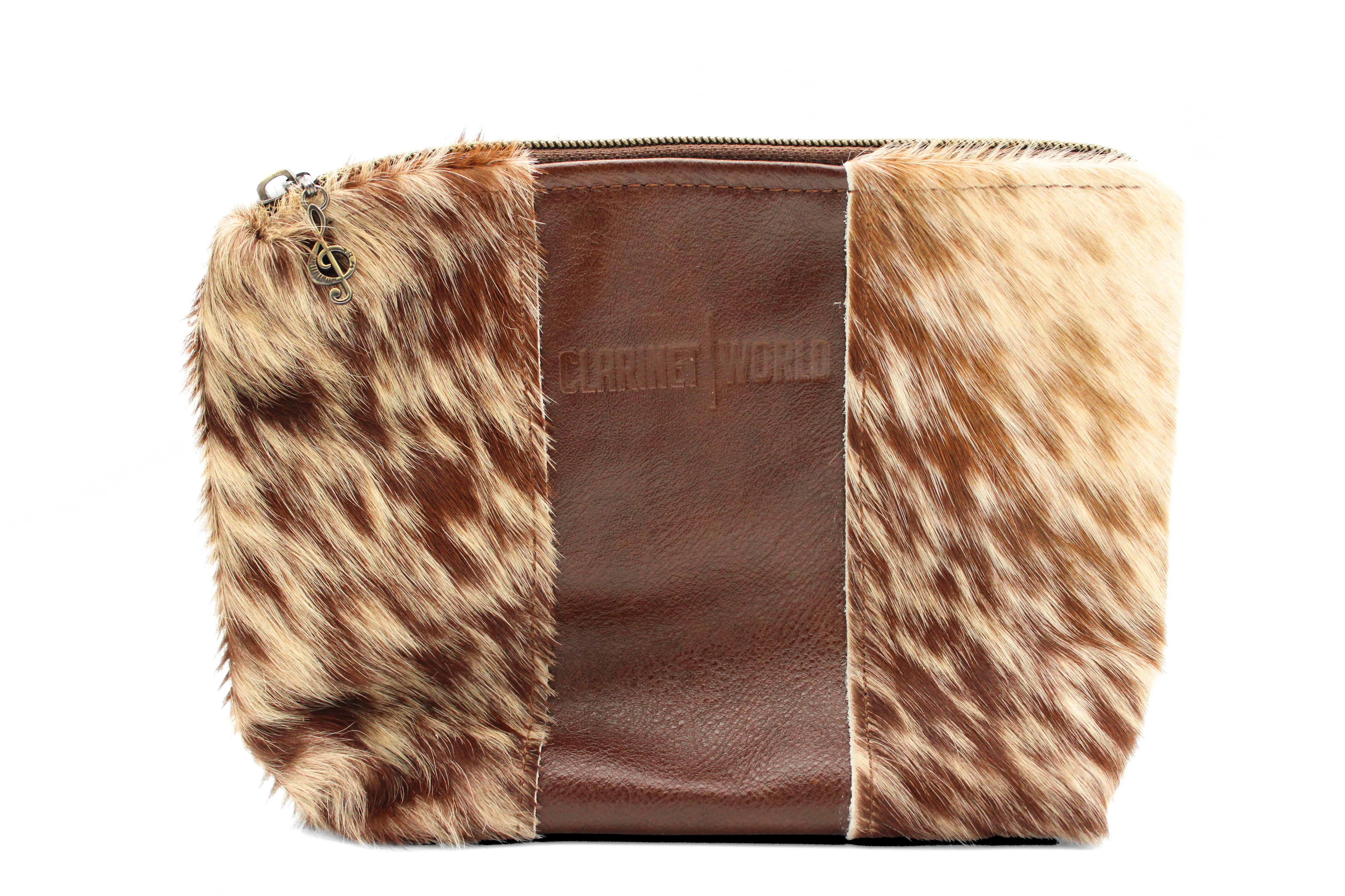 Handcrafted by J.Anne - Large Accessory Zipper Pouches - Brown & White Mix