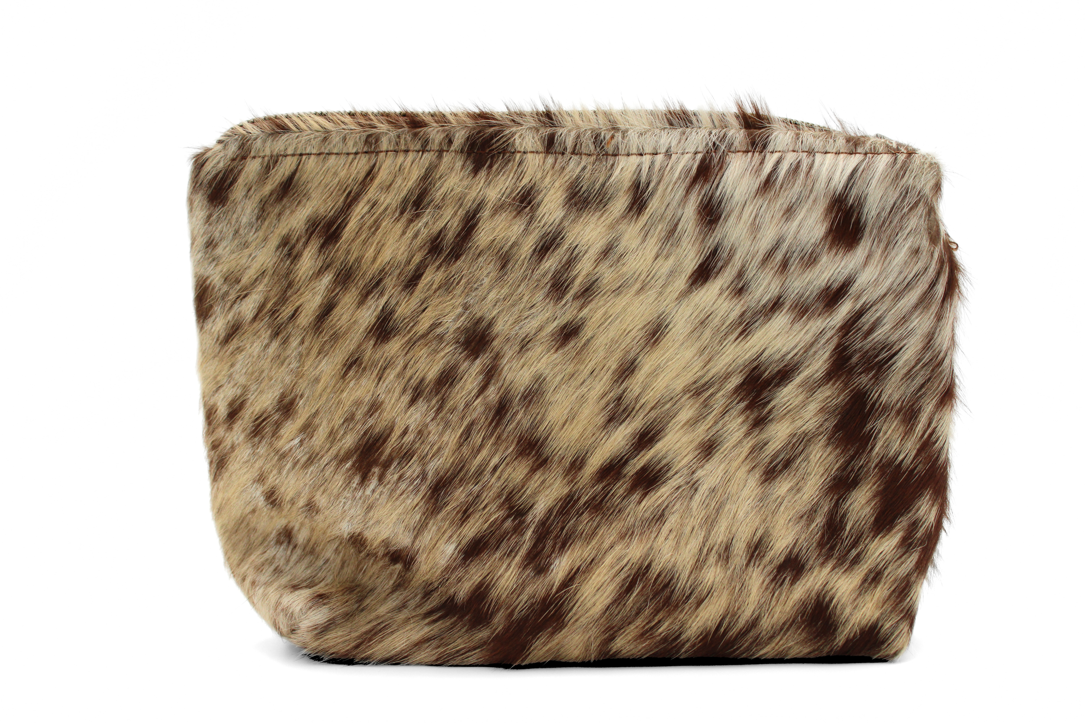 Handcrafted by J.Anne - Large Accessory Zipper Pouches - Brown & White Mix