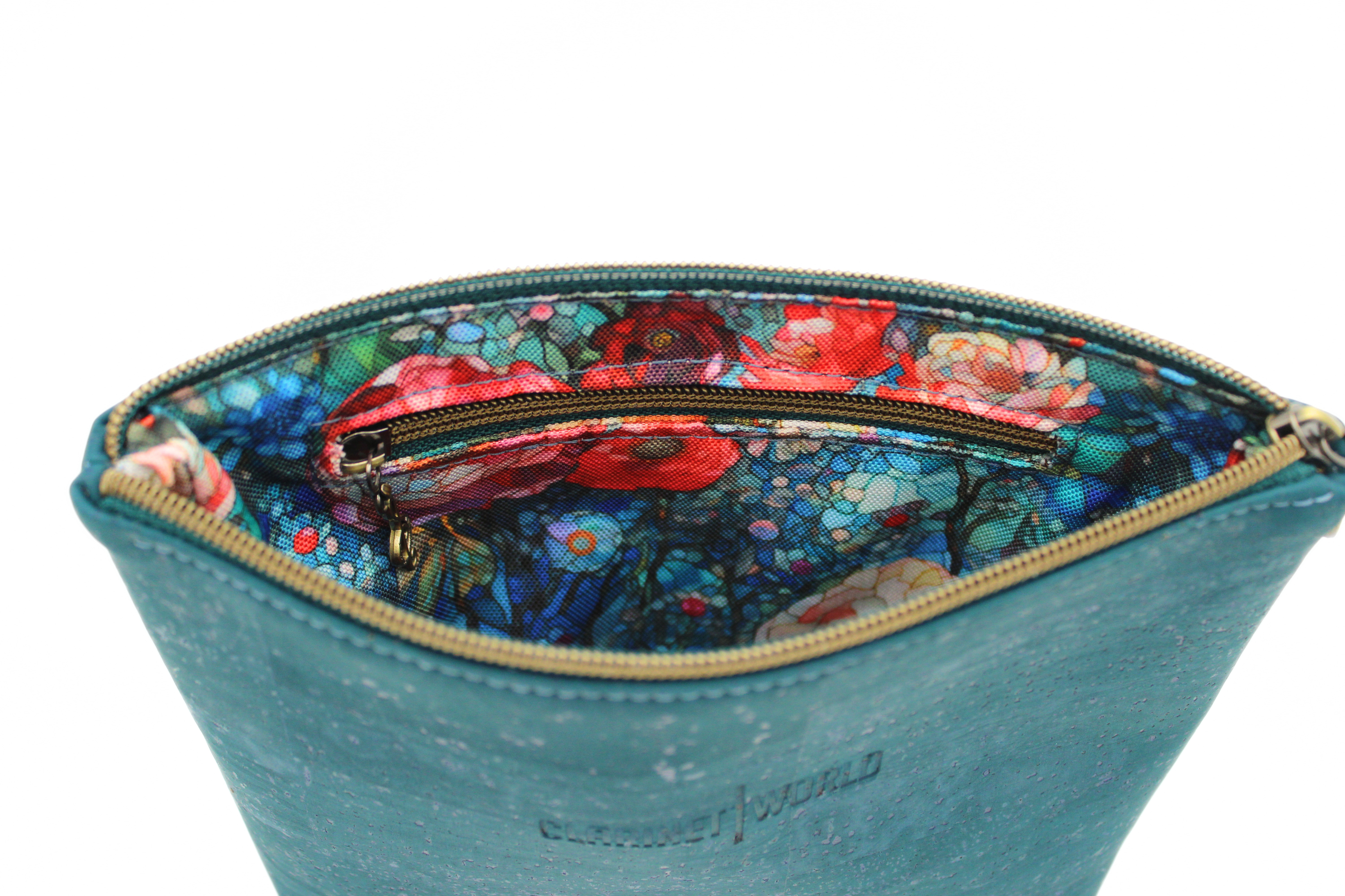 Handcrafted by J.Anne - Large Accessory Zipper Pouch - Teal
