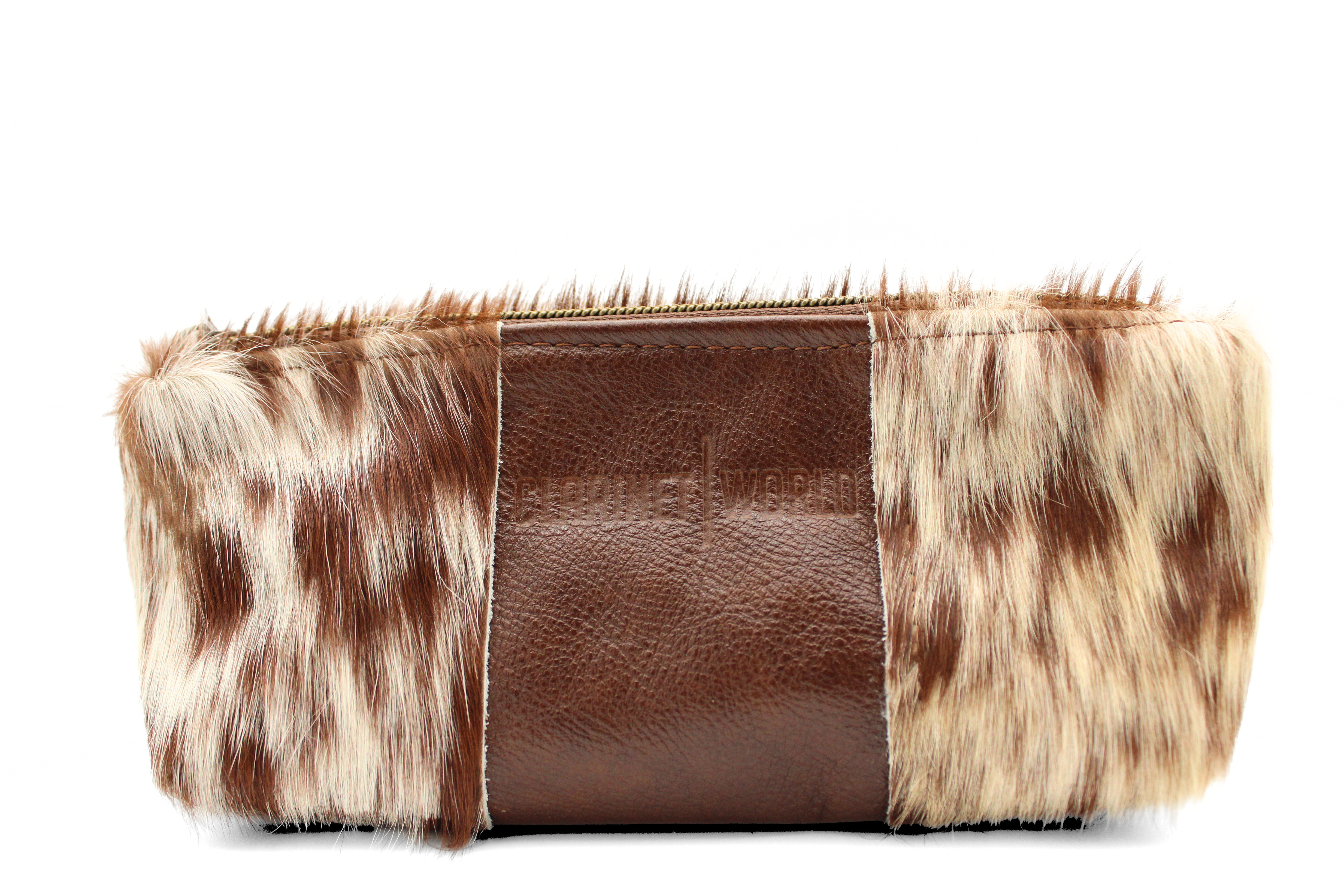 Handcrafted by J.Anne - Small Accessory Zipper Pouches - Brown & White