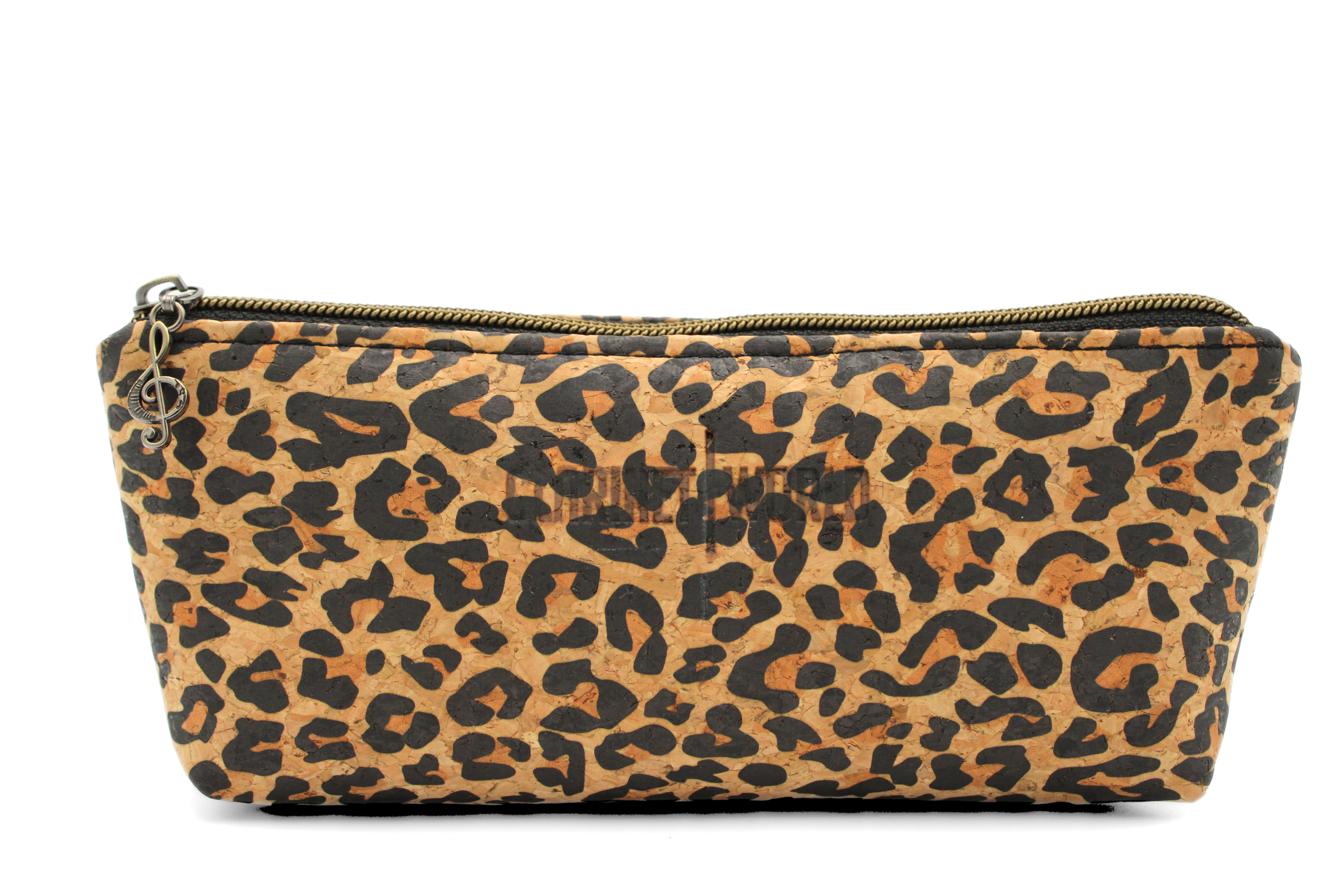 Handcrafted by J.Anne - Small Accessory Zipper Pouches - Leopard Print Cork