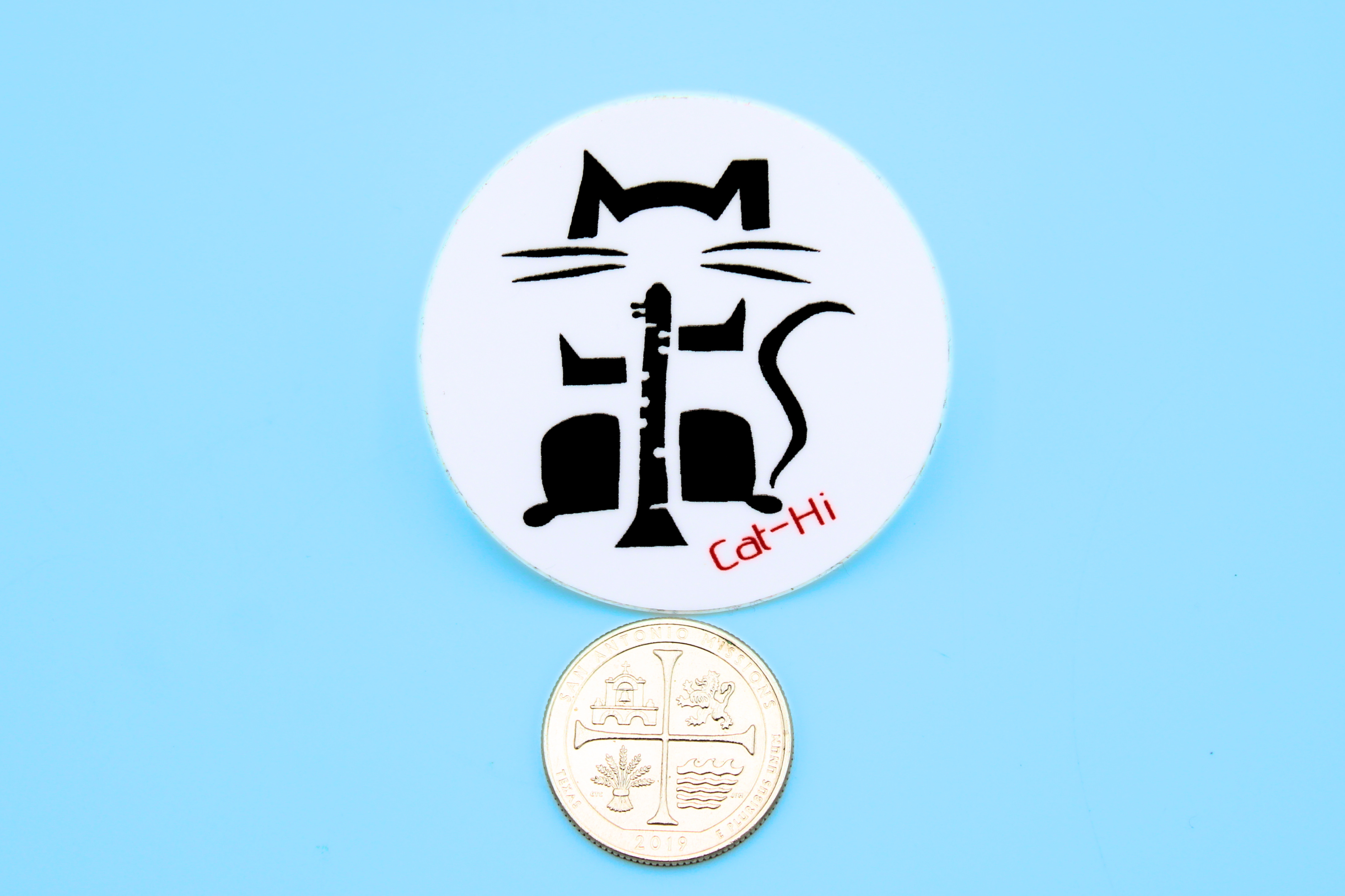 Cat-Hi Clarinet Cat Sticker