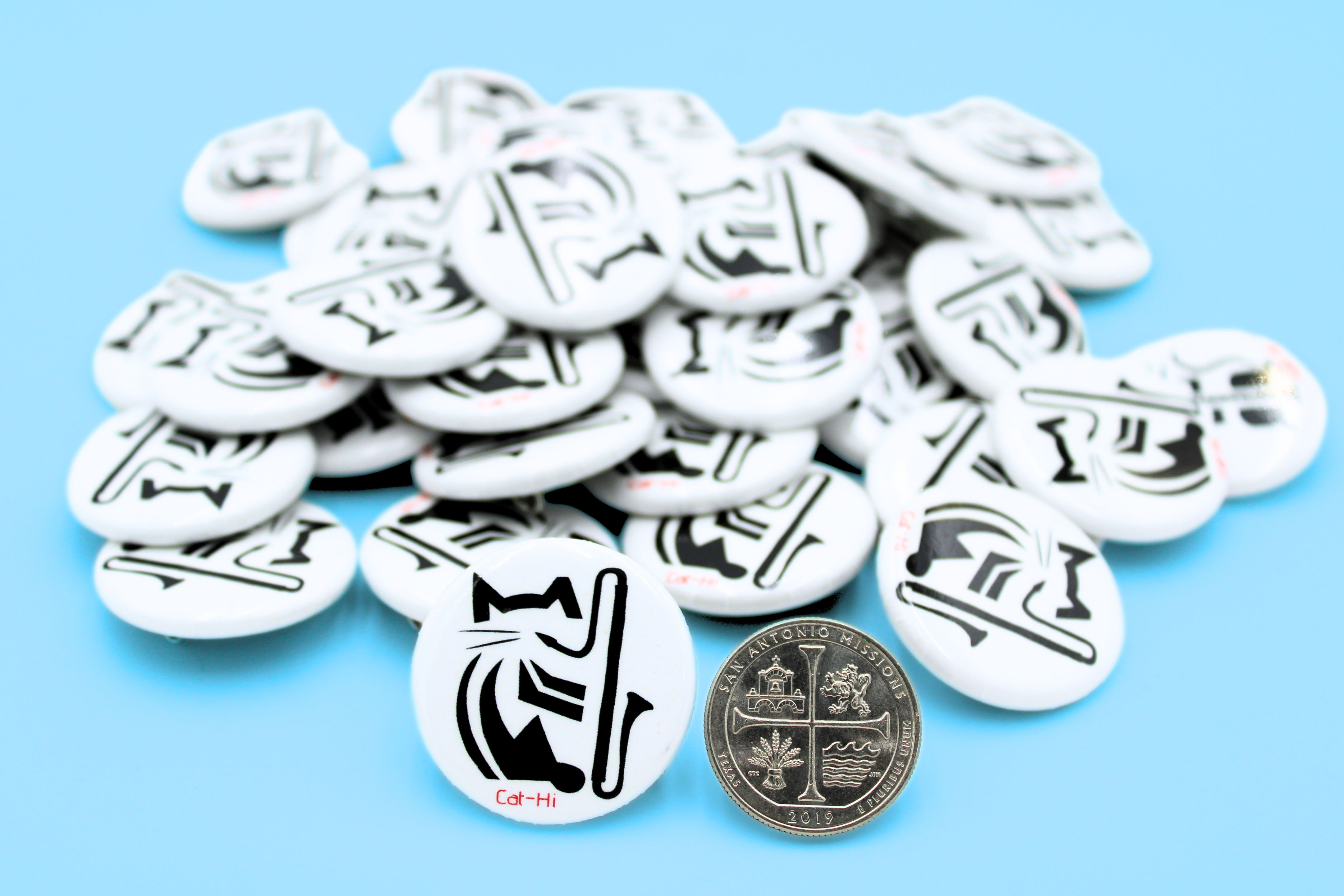 Cat-Hi Contra Clarinet Cat Pins