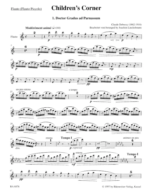 Debussy - Children's Corner Suite for Wind Quintet (Score and Parts)