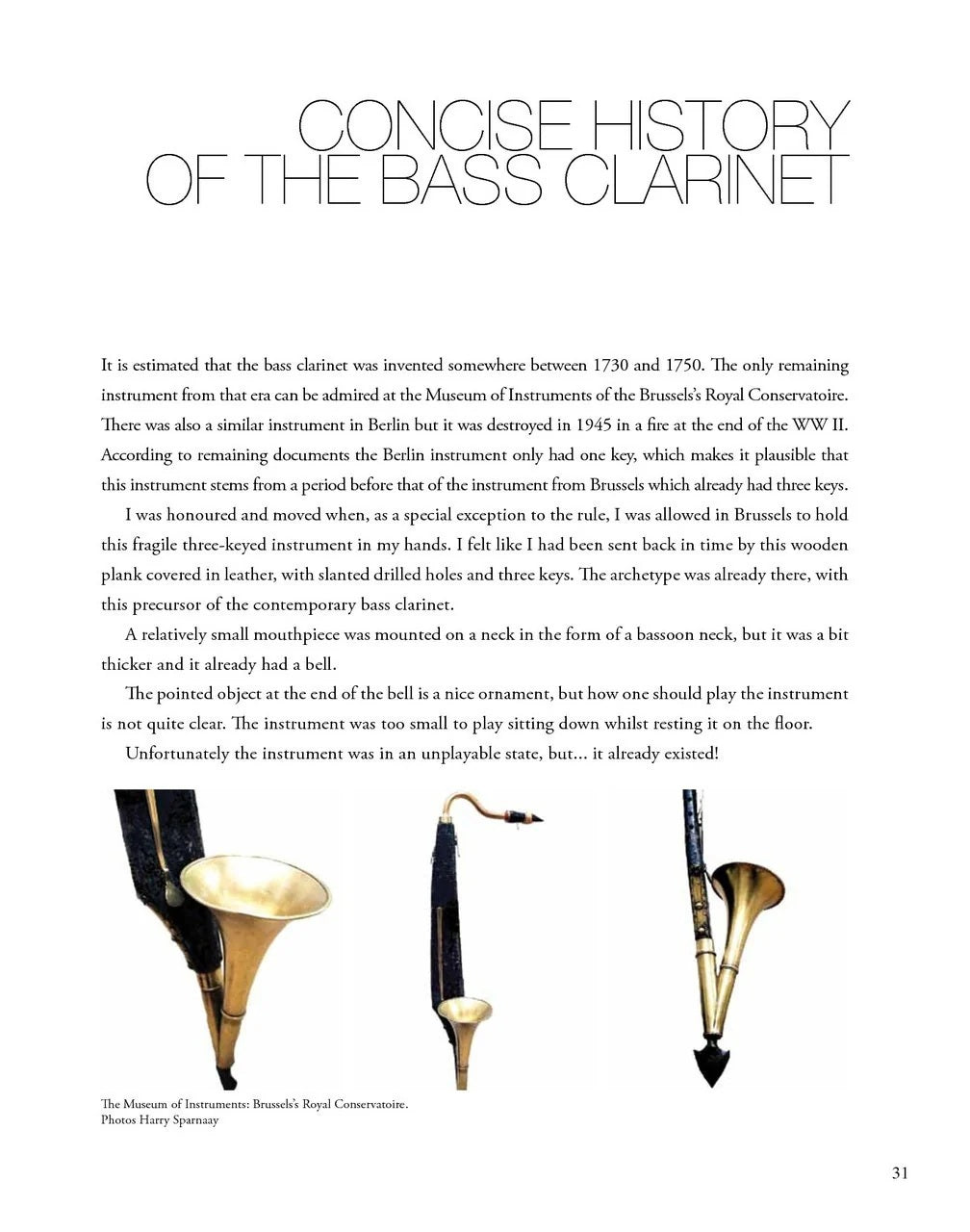 Sparnaay - The Bass Clarinet: A Personal History