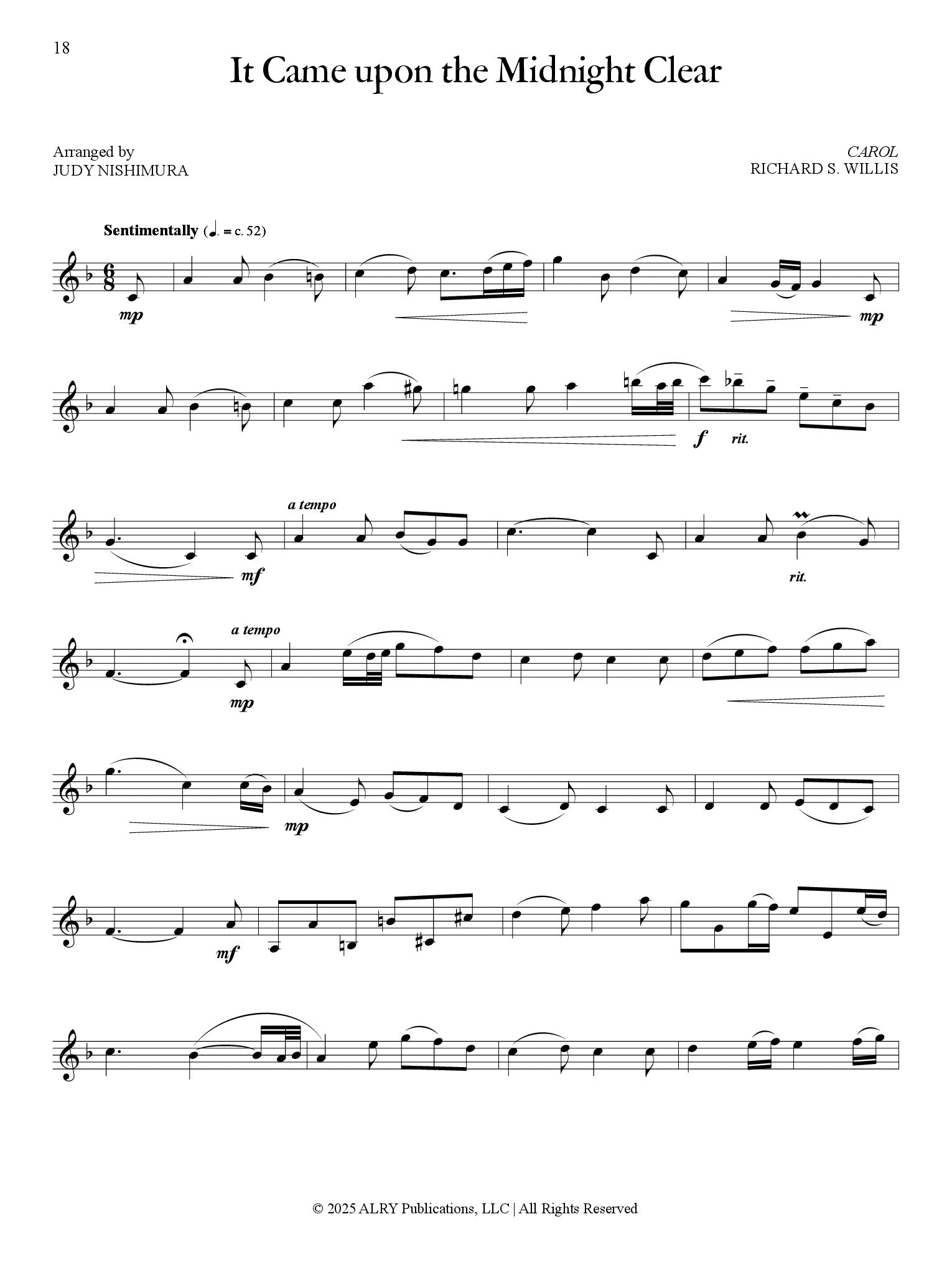 Nishimura - The Christmas Clarinetist for Clarinet Alone