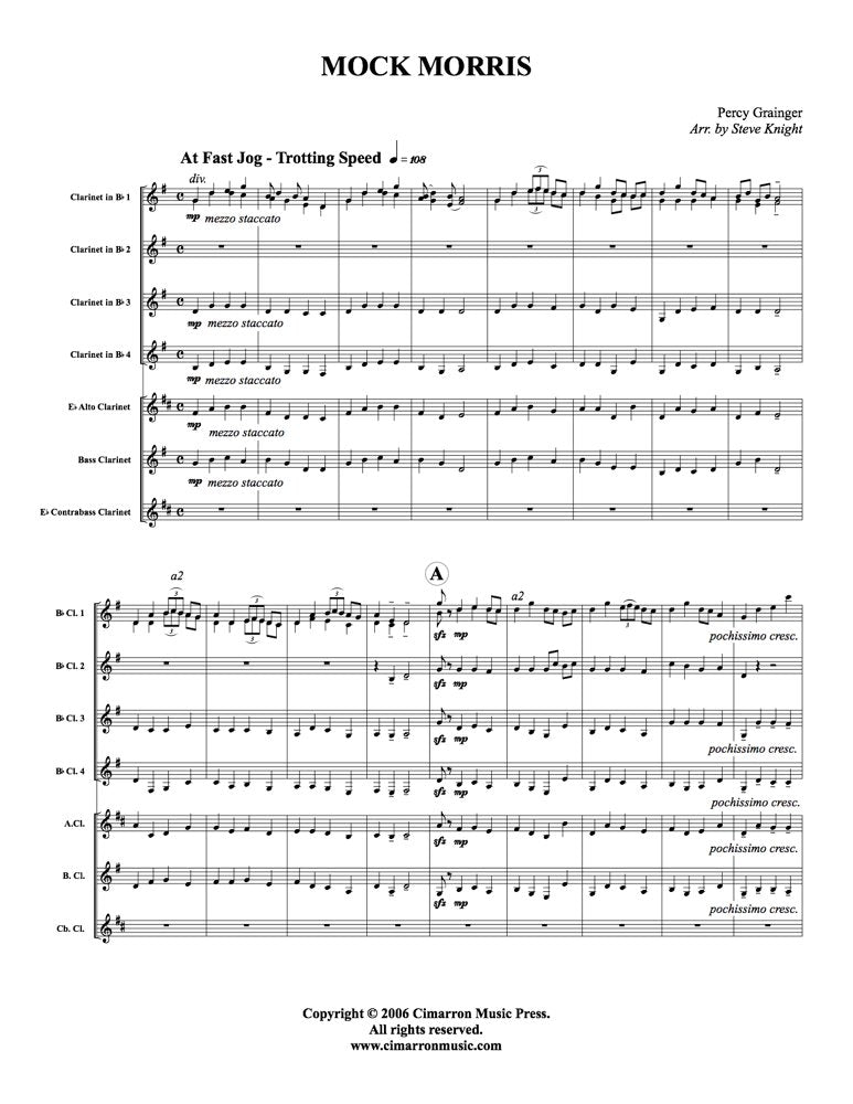 Grainger (arr. Knight) - Mock Morris for Clarinet Choir