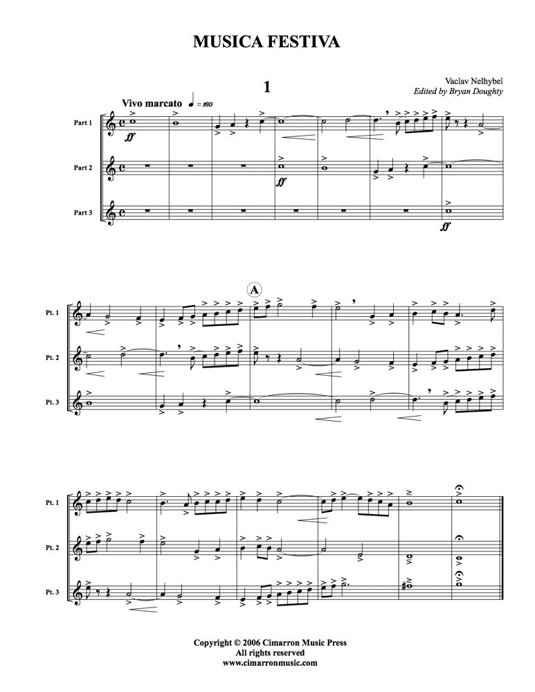 Nelhybel (ed. Doughty) - Musica Festiva for Clarinet Trio