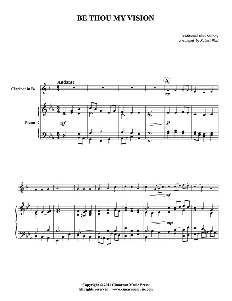 Wall - Be Thou My Vision for Clarinet and Piano