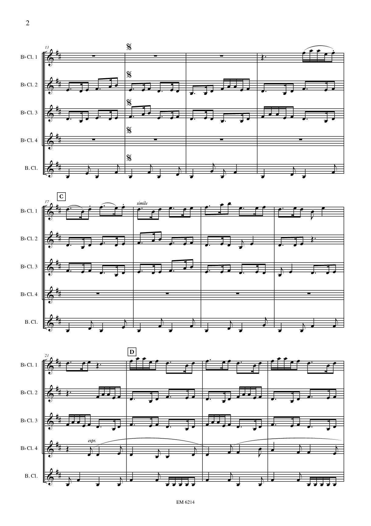 Vande Ginste - Roof of the World for Clarinet Quintet