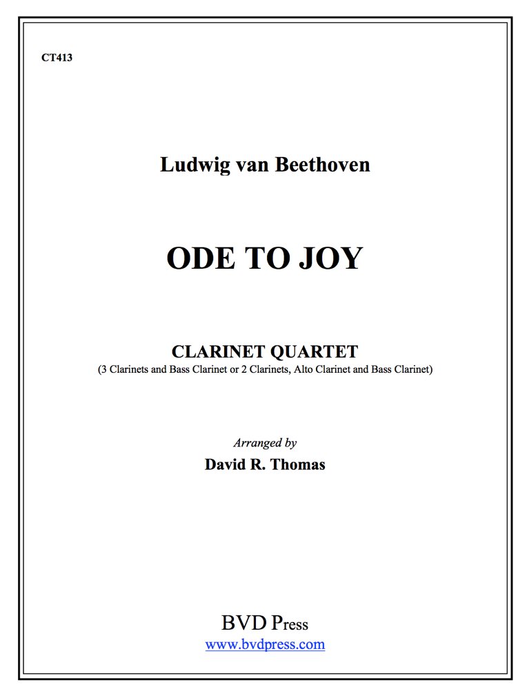Beethoven (arr. Thomas) - Ode To Joy for Clarinet Quartet