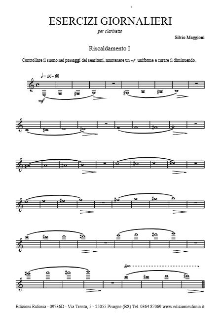 Spring - Daily Exercises (Esercizi giornalieri) for Clarinet