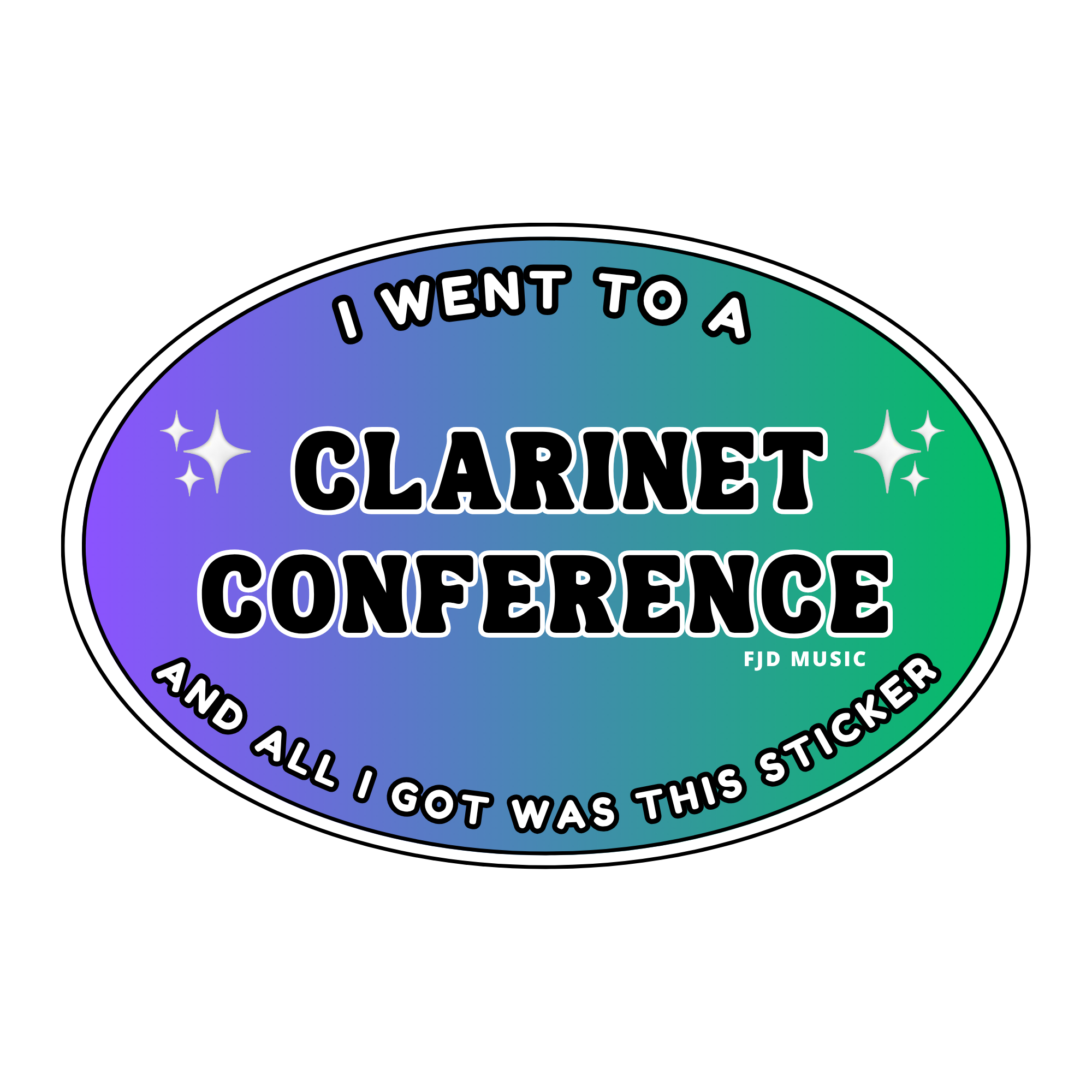 FJD Music - Blue Clarinet Conference - Sticker