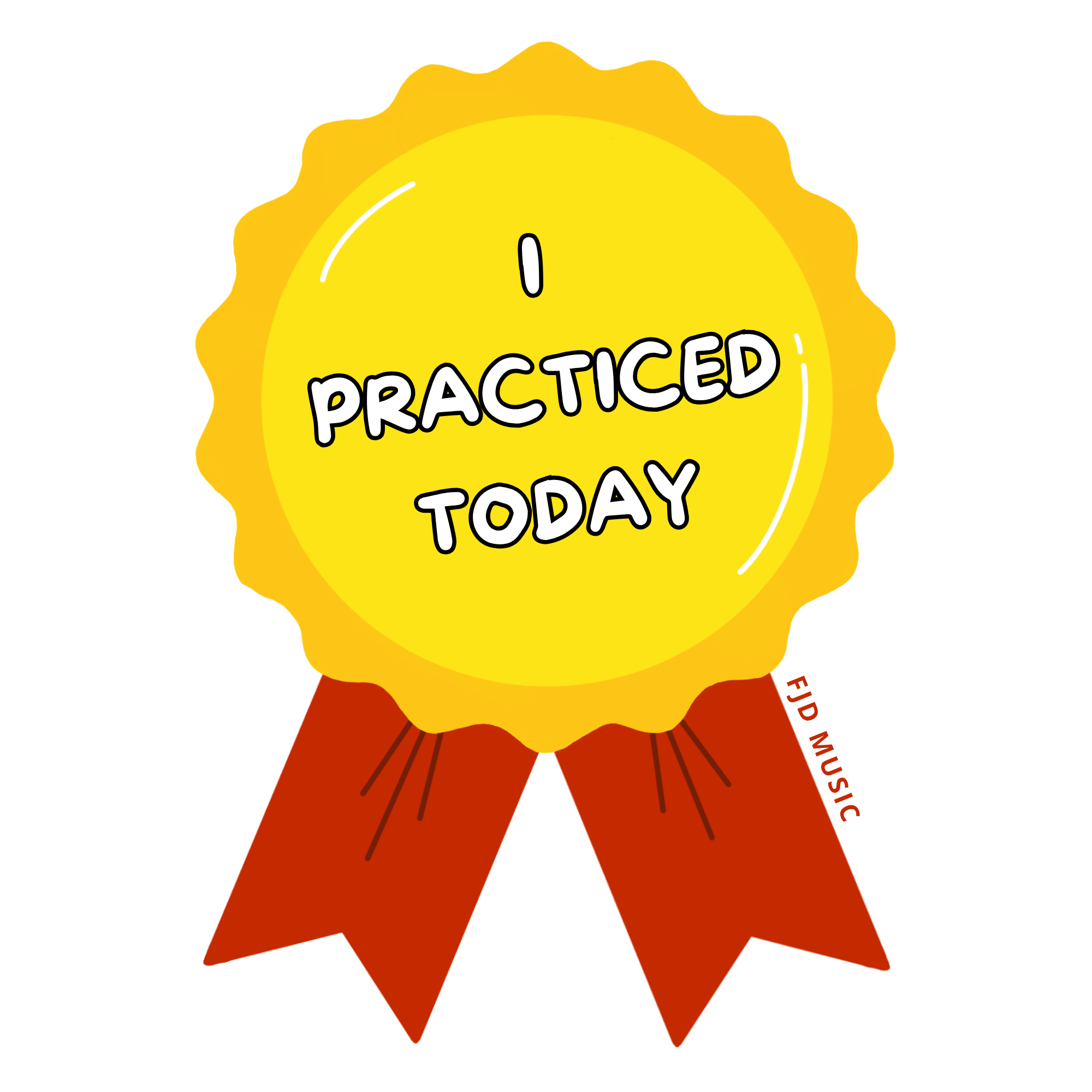 FJD Music - I Practiced Today Ribbon - Sticker