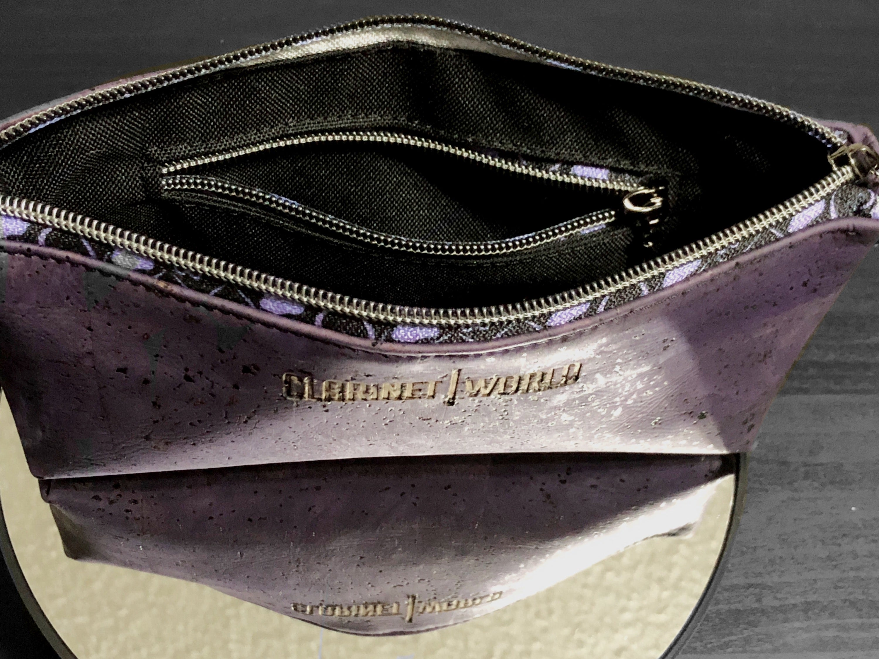 Handcrafted by J.Anne - Small Accessory Zipper Pouches - Purple Cork