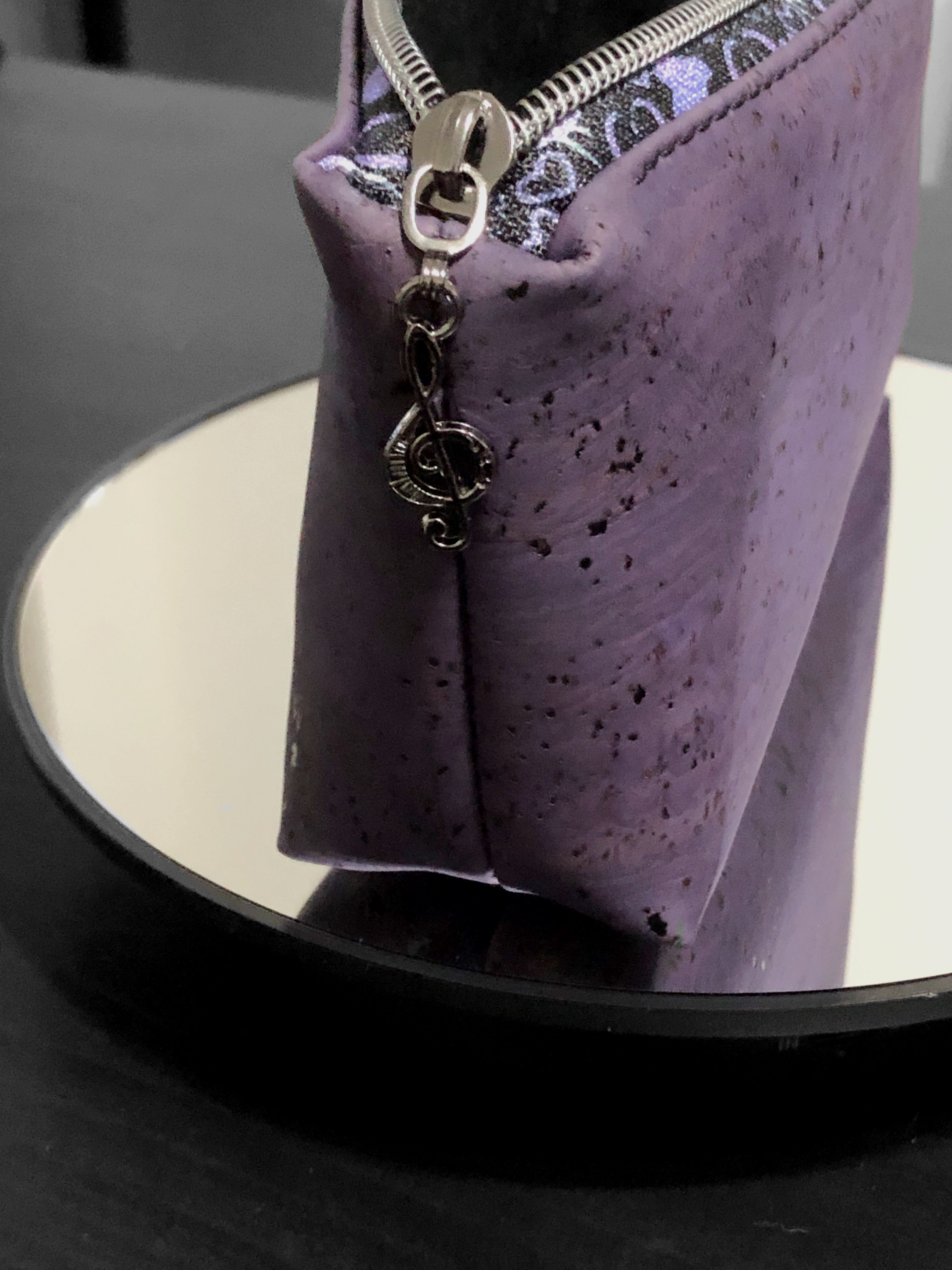 Handcrafted by J.Anne - Small Accessory Zipper Pouches - Purple Cork